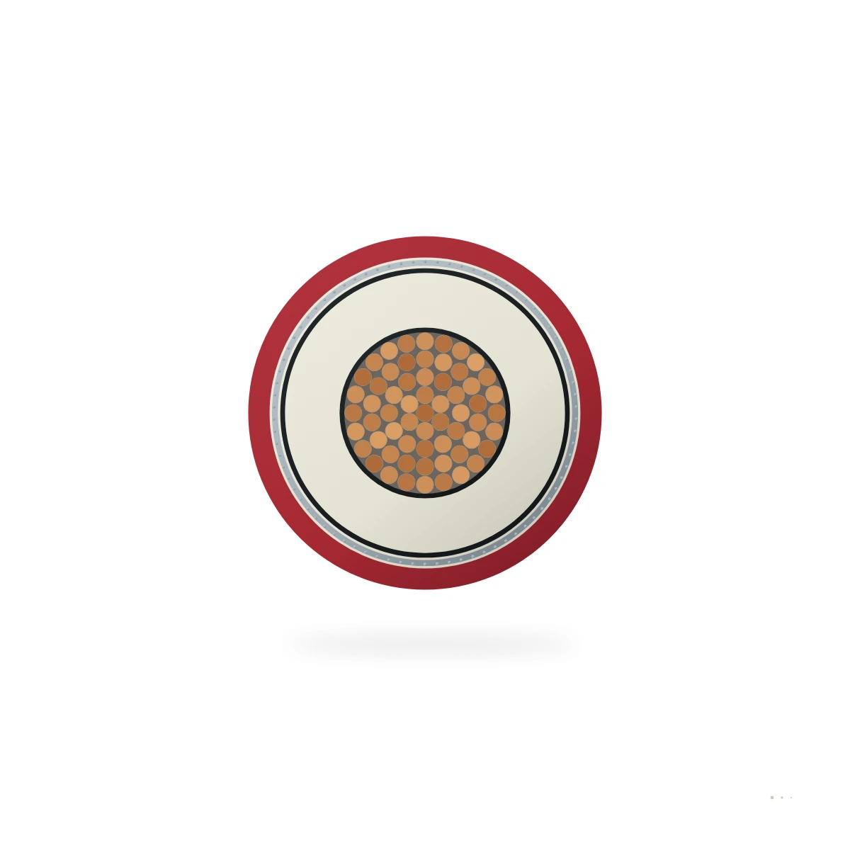 Modelo (N)TMCWOEU 26-45 kV 26/45 kV Railway Pantograph Connection Cable – sección transversal