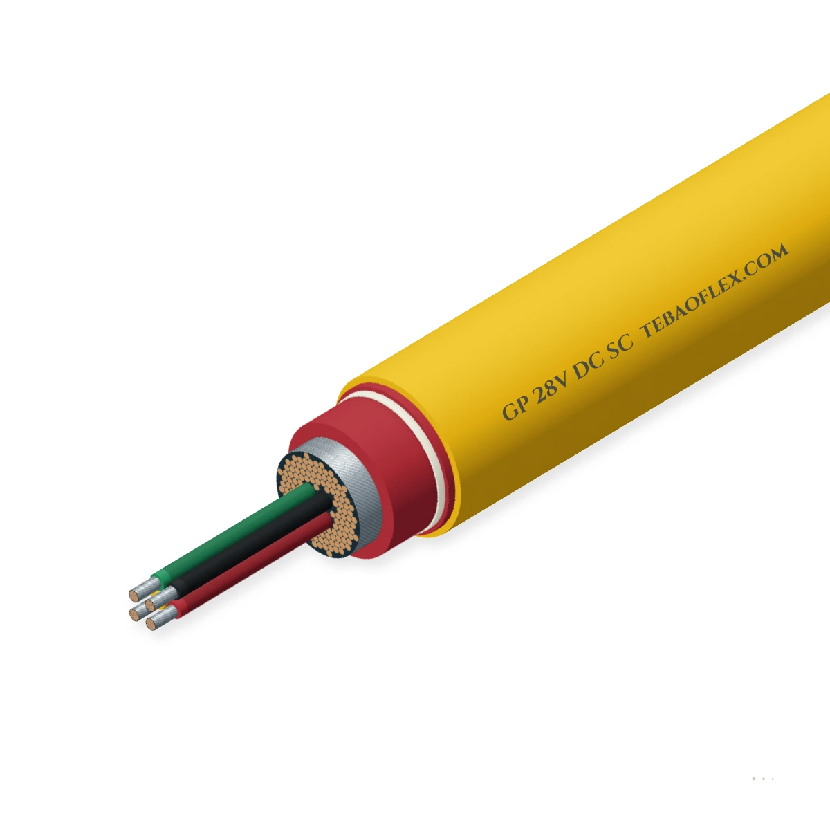 GP 28V DC SC 28 V DC Single-Core Aircraft Ground-Power Cable with Control Cores side view