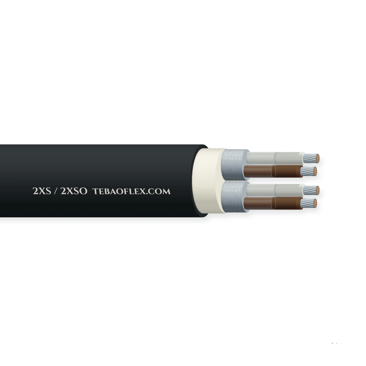 2XS / 2XSO Reticulado Elastómero Flexible Cable – vista lateral