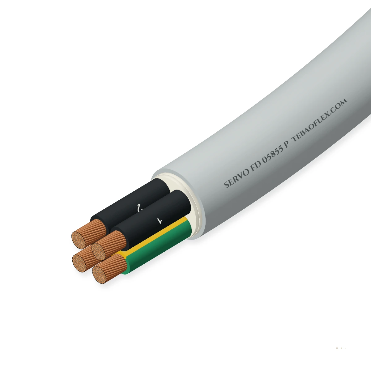 SERVO FD 05855 P 300/500 V Unscreened TPE/PUR Servo Cable-Chain Connection Cable side view