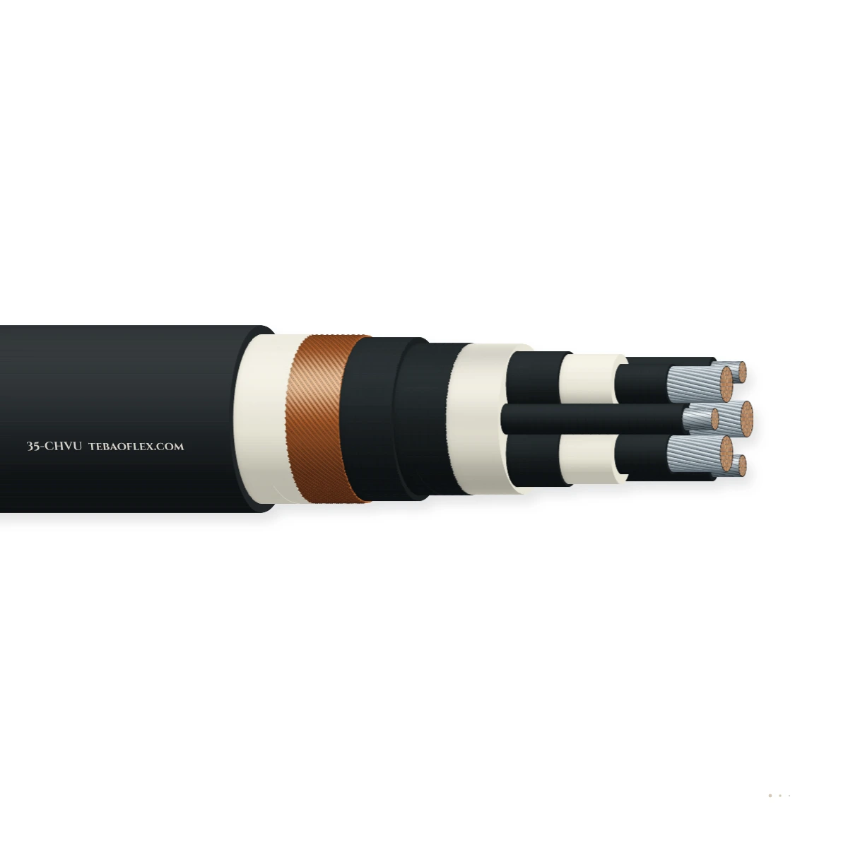 35-CHVU Minería-Máquina De arrastre Potencia Cable – vista lateral