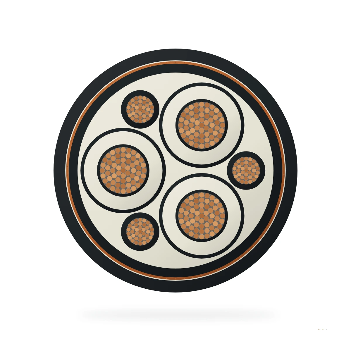 35-CHVU Minería-Máquina De arrastre Potencia Cable – sección transversal