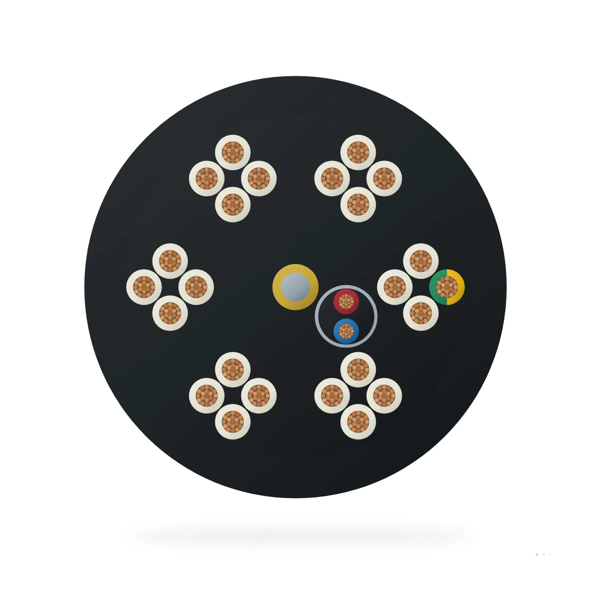 Cable apantallado para spreader 3GSLTOE para cestas de recogida – sección transversal