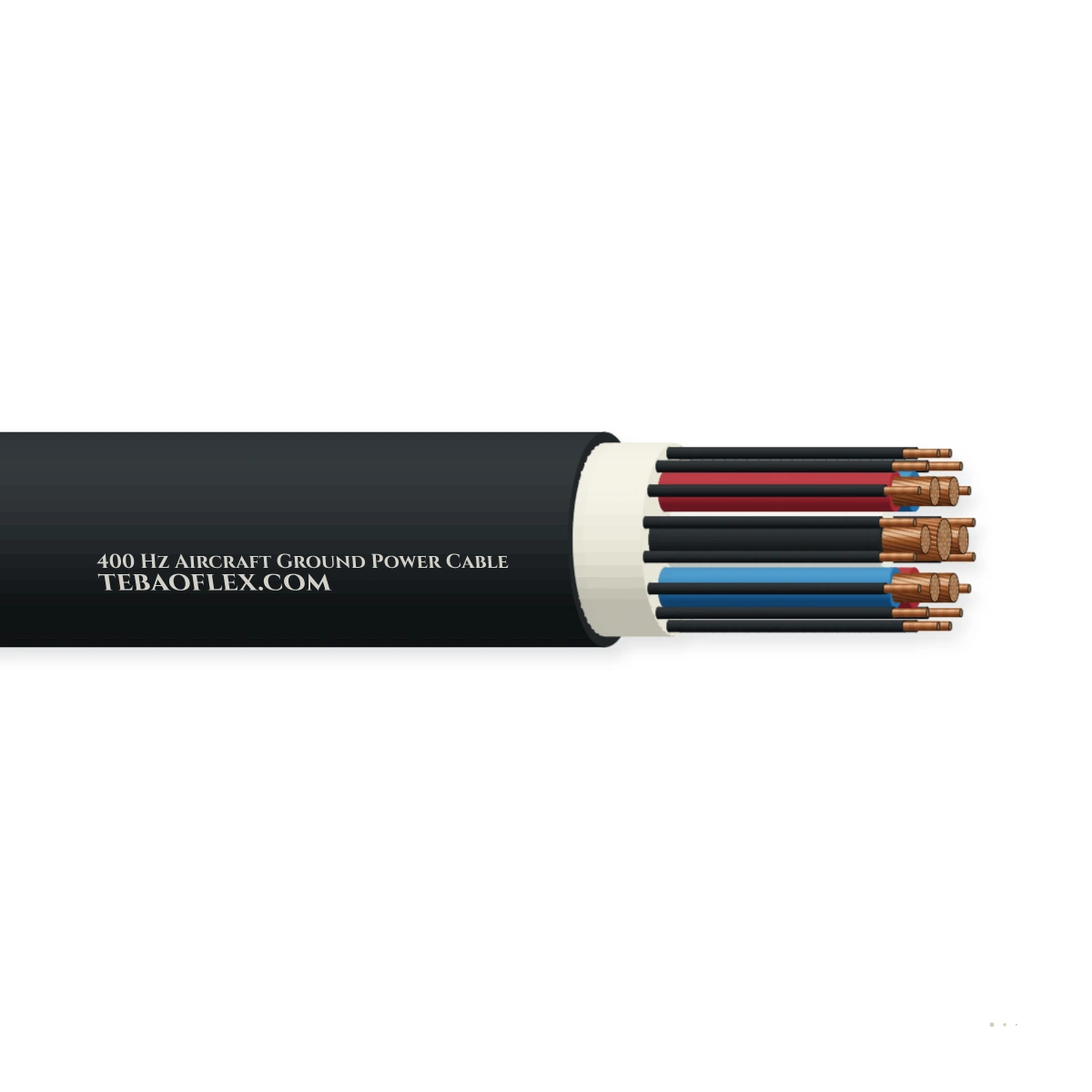 400 Hz Aircraft Tierra Potencia Cable – vista lateral
