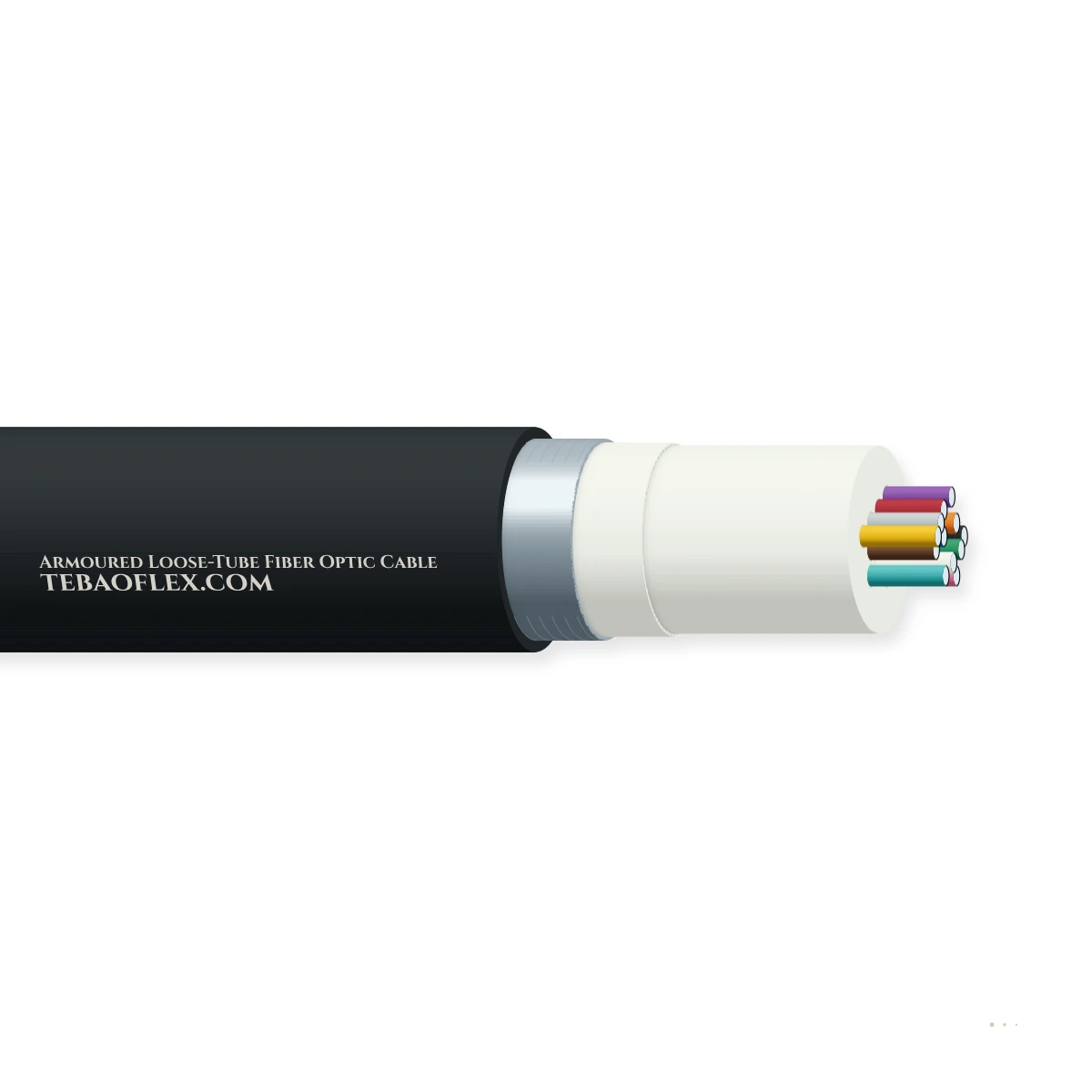 Armado De tubo holgado Fibra Óptica Cable – vista lateral