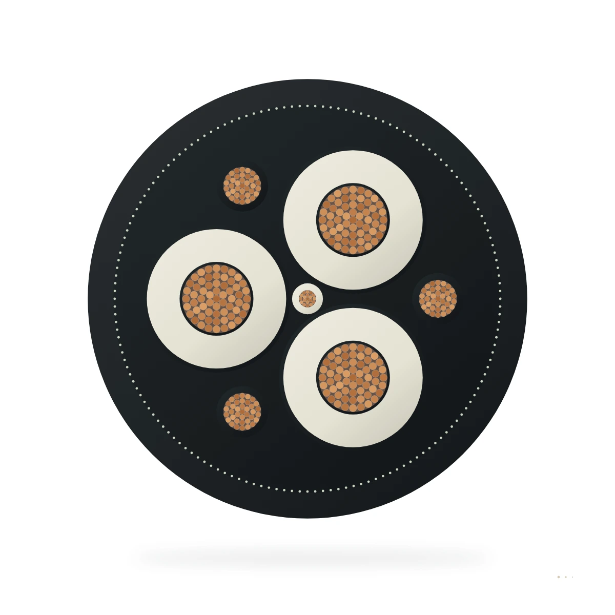 Cable para minería subterránea AS/NZS 1802 – sección transversal