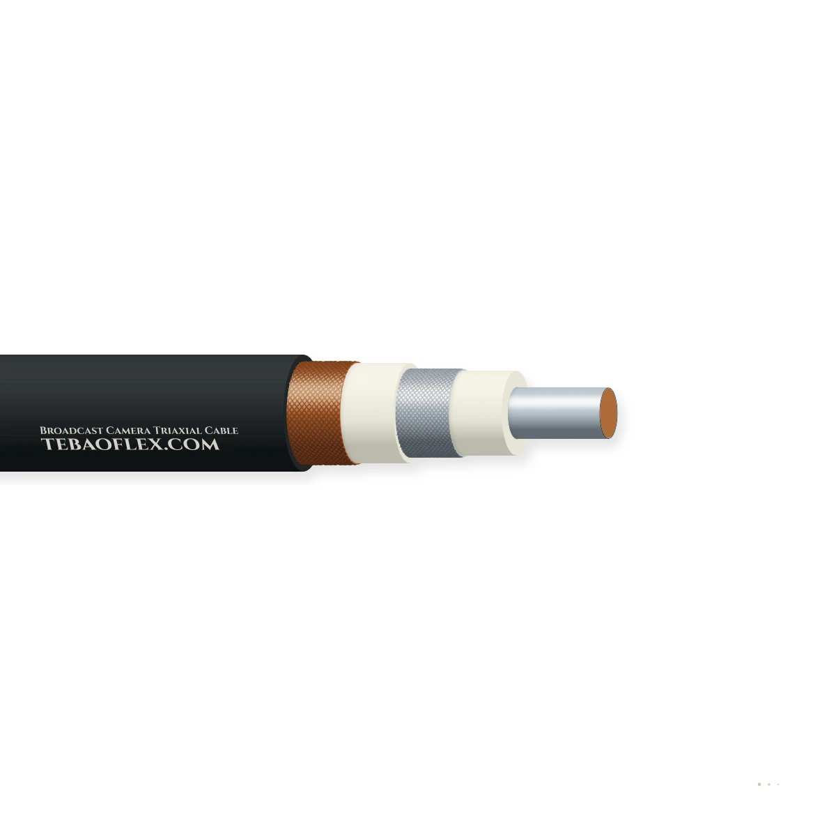 Broadcast Camera Triaxial Cable — horizontal cutaway