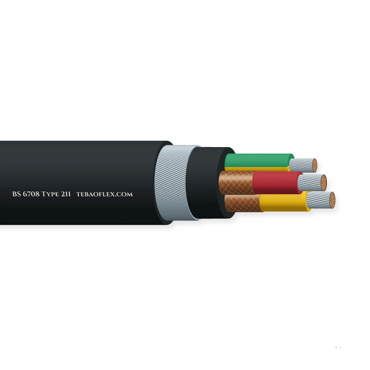 Cable de arrastre armado BS 6708 Type 201 & Type 211 – vista lateral
