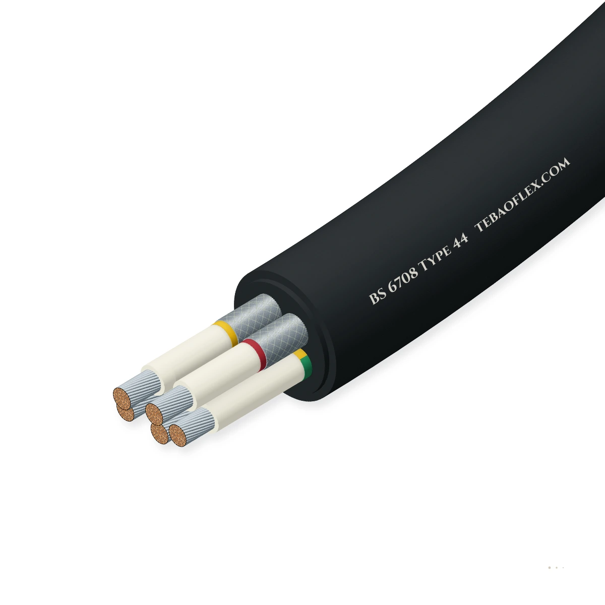 BS 6708 Type 44 72/125 V 5x6 mm² handheld drilling machine cable with composite braided phase screens