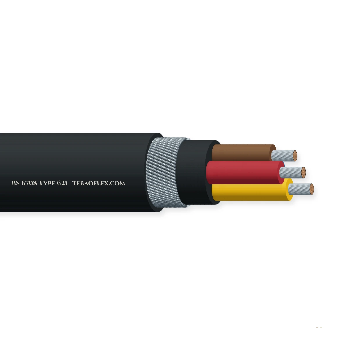 Cable de potencia armado BS 6708 Type 621 – vista lateral