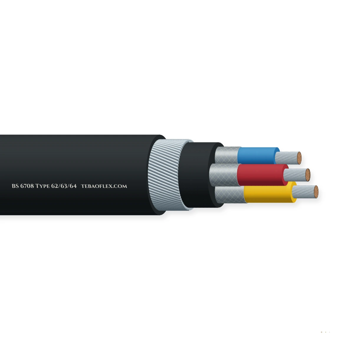 Cable armado BS 6708 Type 62, Type 63 & Type 64 – vista lateral