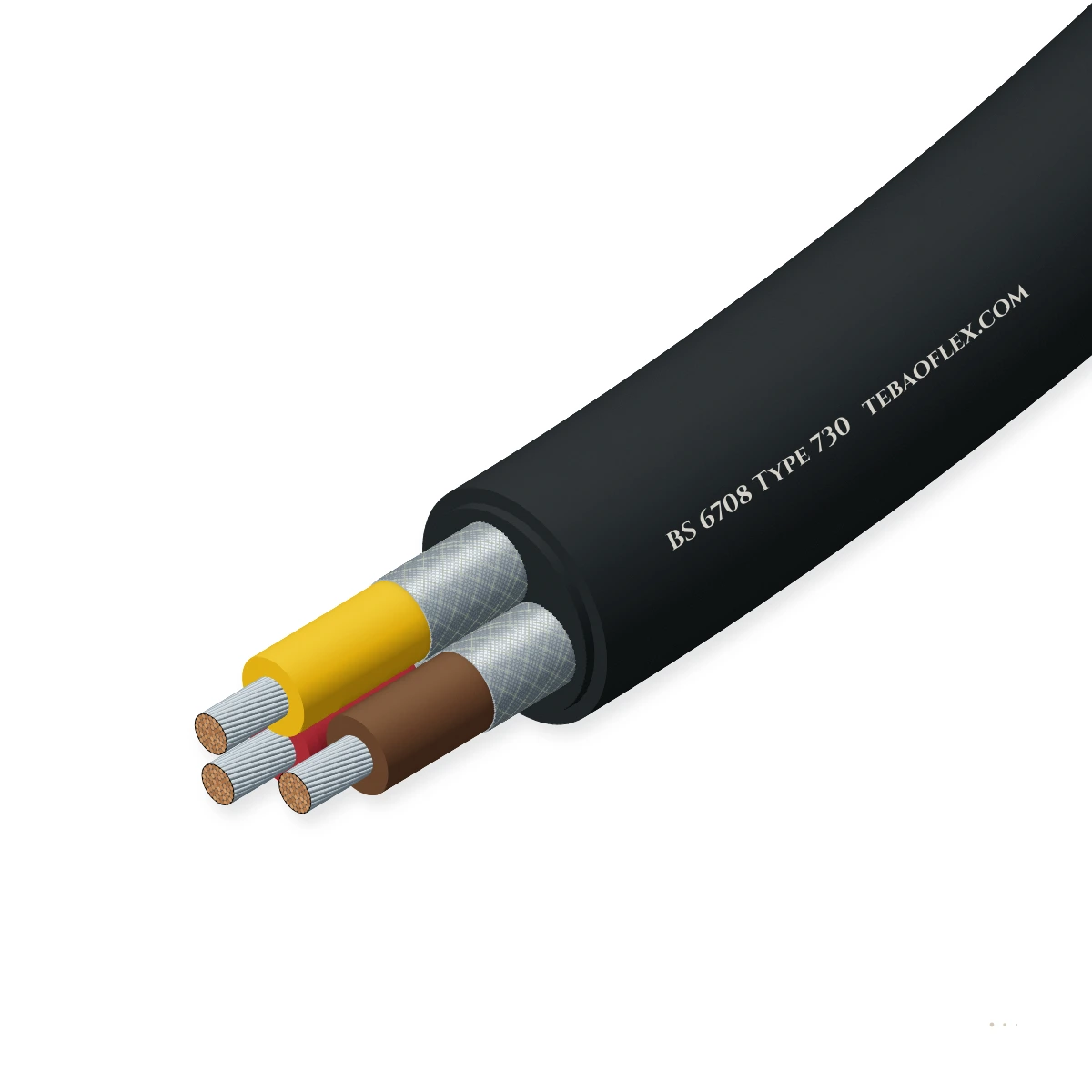 BS 6708 Type 730 3800/6600 V medium-voltage mining trailing cable hero view