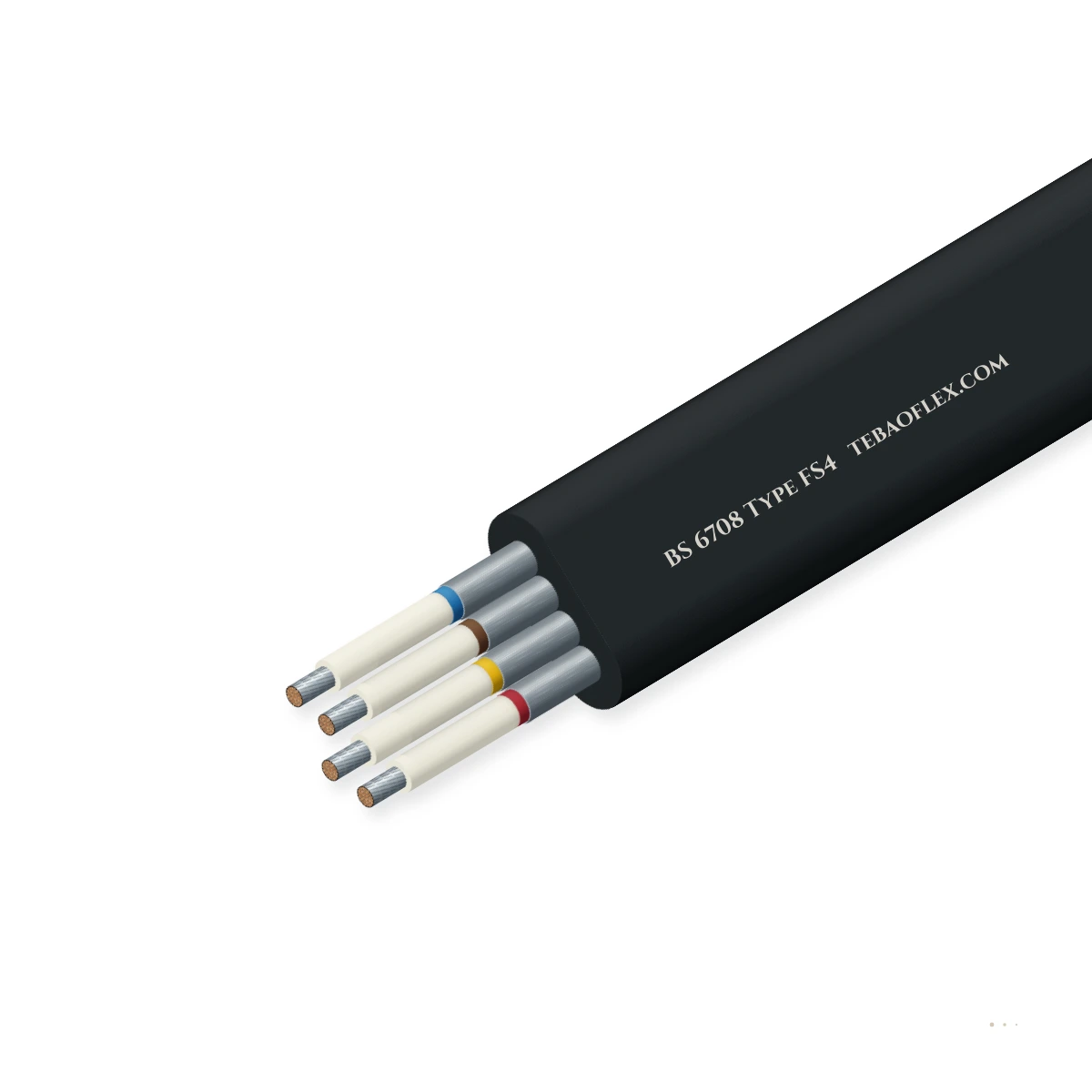 BS 6708 Type FS4 640/1100 V flat catenary mining power cable hero view