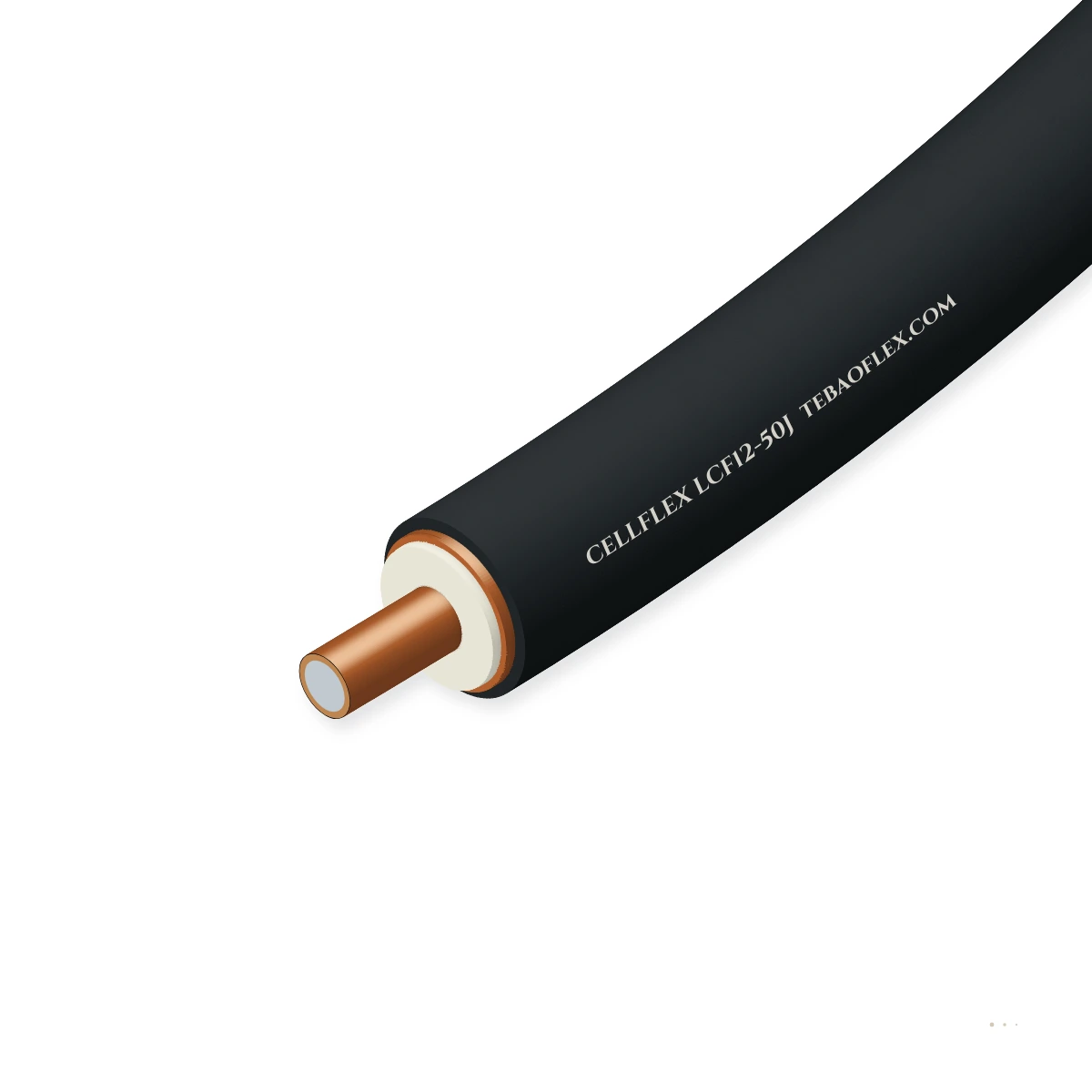 CELLFLEX LCF12-50J 1/2-Inch Bajo-Loss Espuma-Dieléctrico RF Alimentador – vista lateral