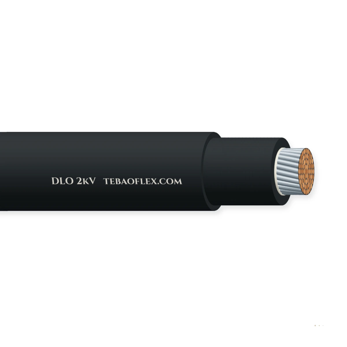 Cable DLO: cable de potencia flexible de servicio pesado de 2 kV – vista lateral