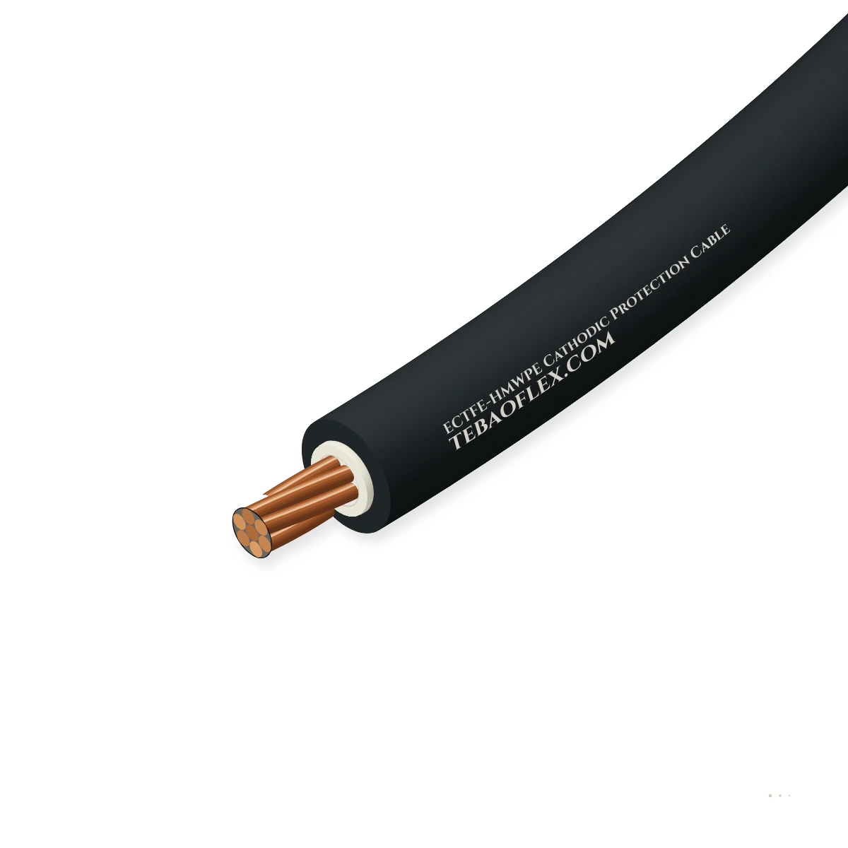 ECTFE-HMWPE Cathodic Protección Cable – vista lateral