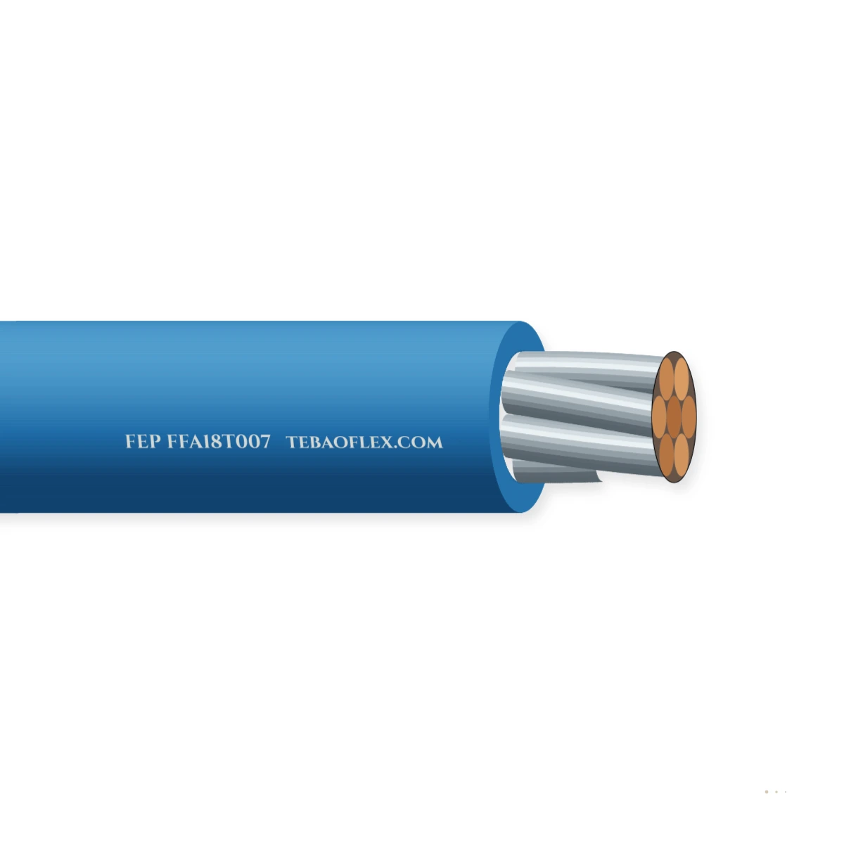 Cable de conexión de alta temperatura FEP – vista lateral