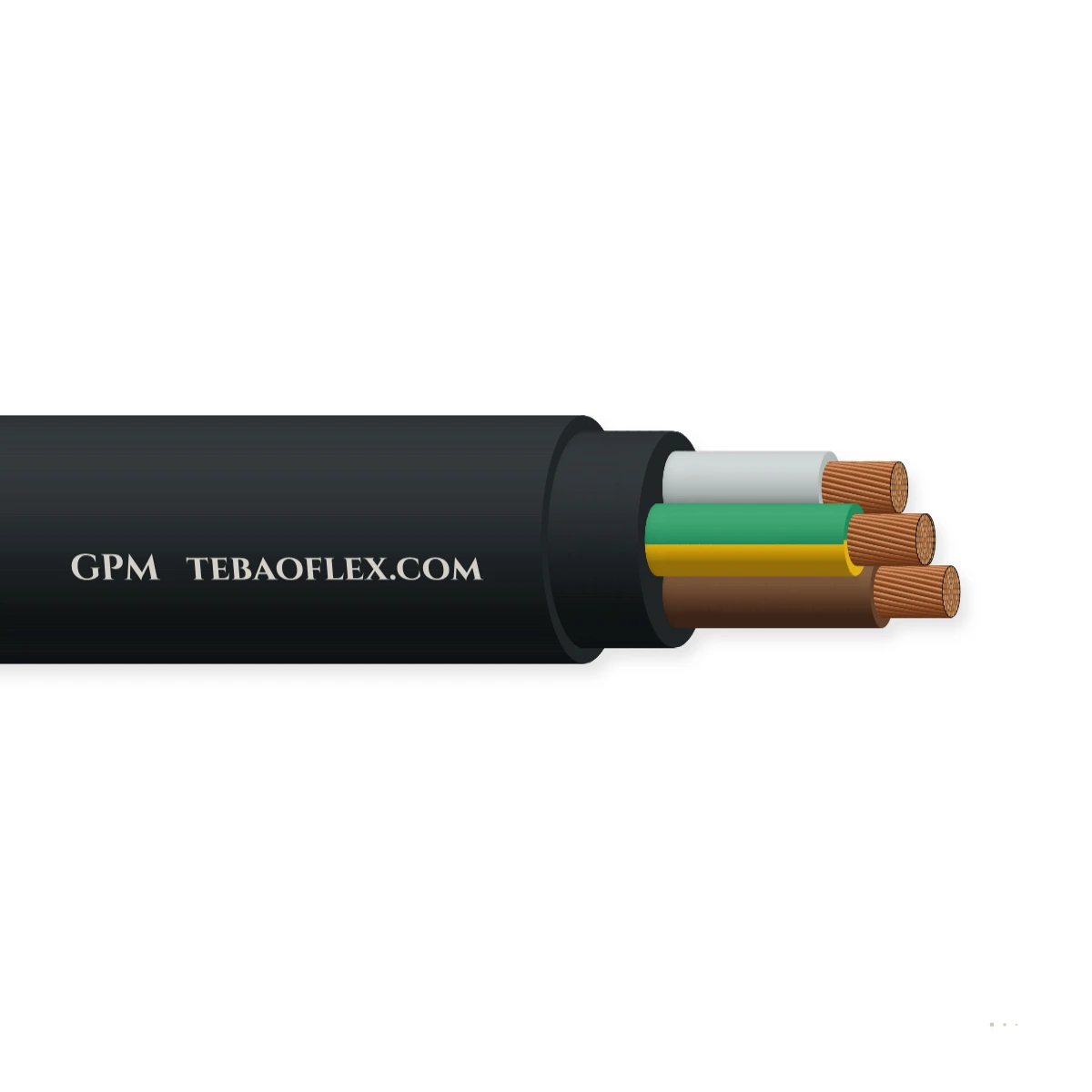 Cable redondo PUR para enrolladores de cable – GMP – vista lateral