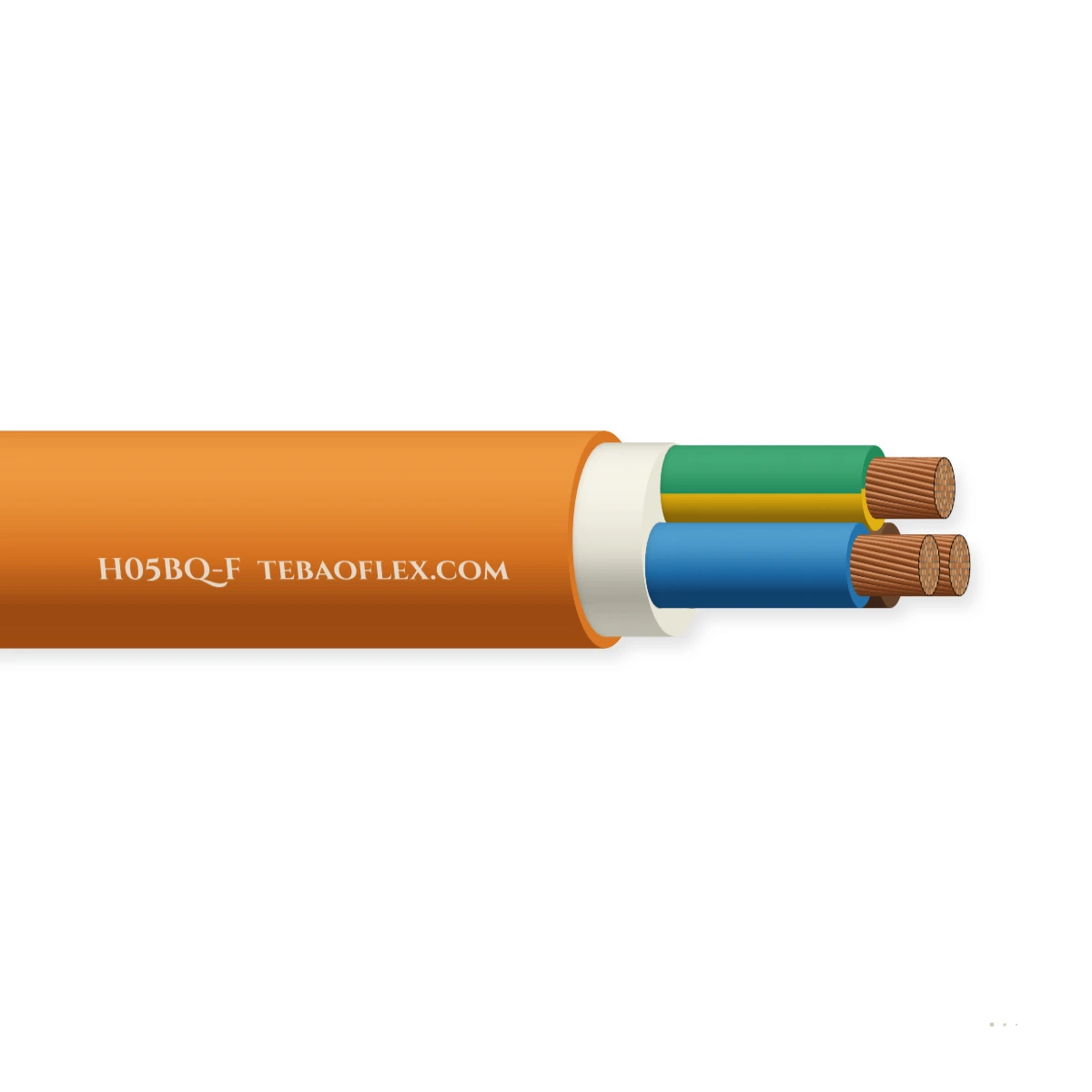 H05BQ-F PUR Con cubierta Flexible Cable – vista lateral