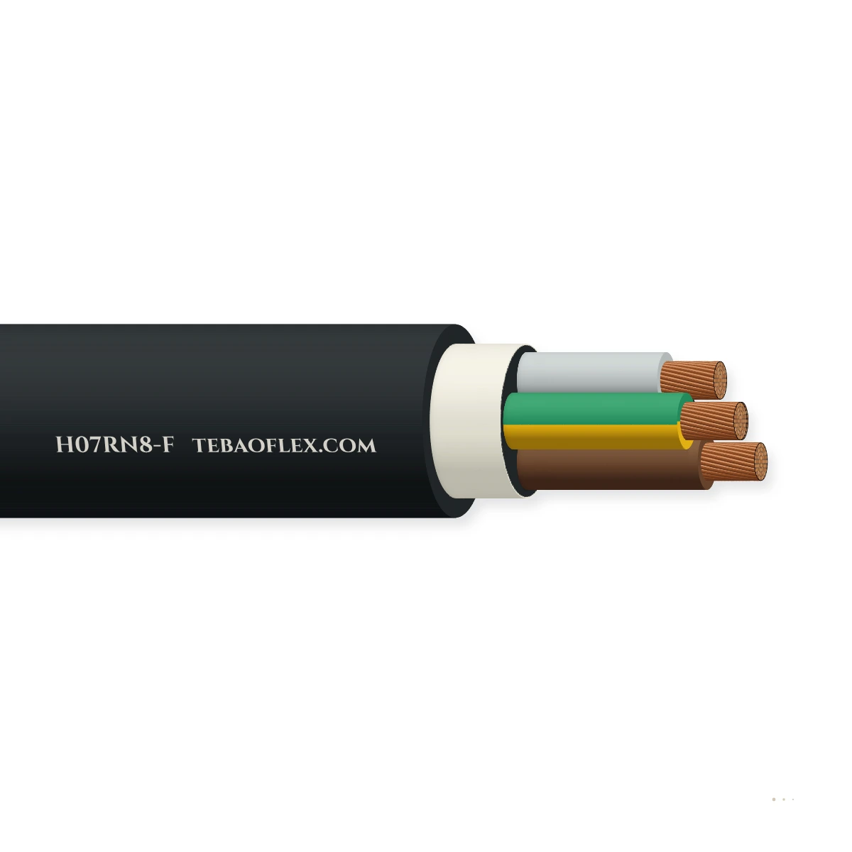 Cable de caucho para bombas sumergibles H07RN8-F 450/750 V – vista lateral