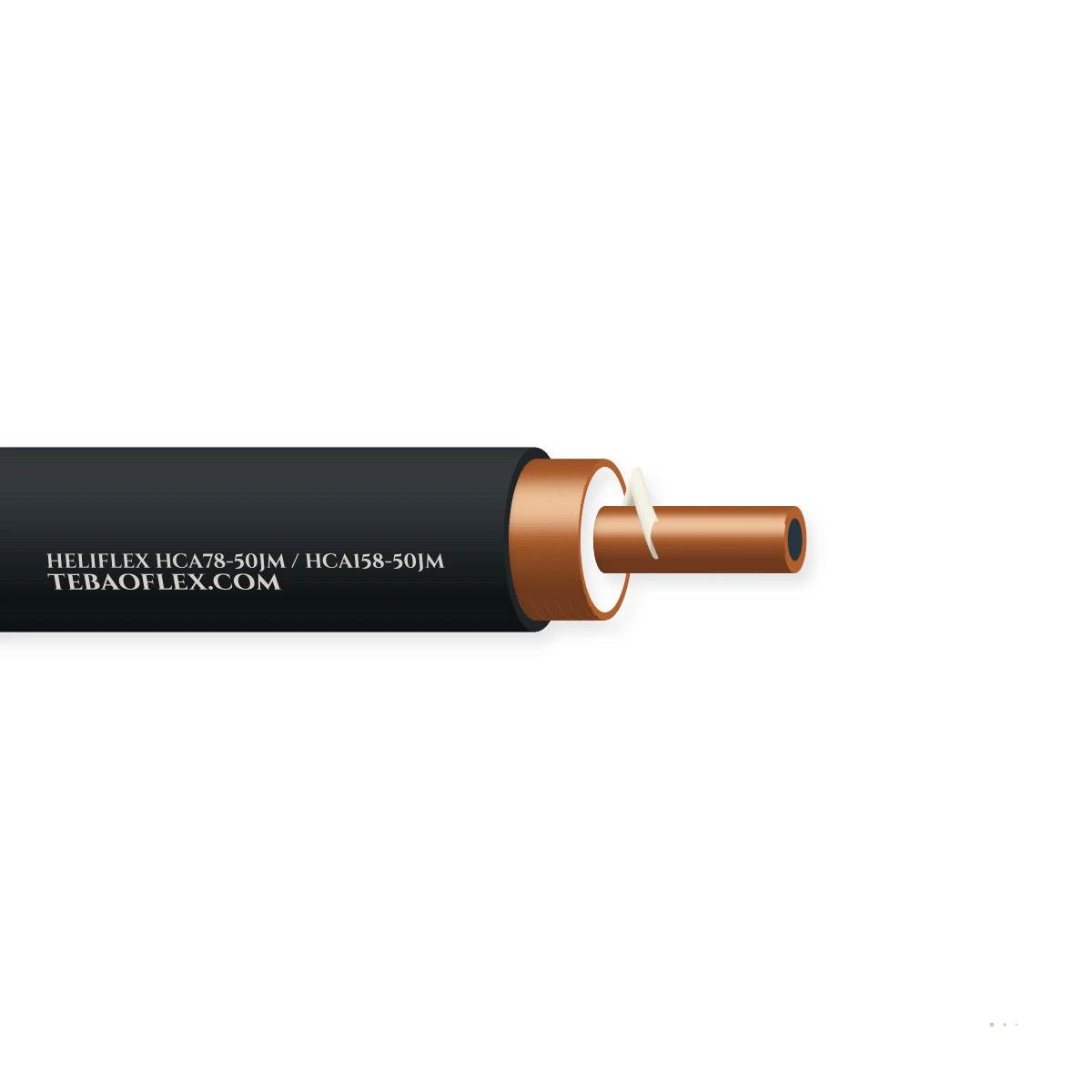 HELIFLEX HCA78-50JM / HCA158-50JM De alta potencia RF Alimentador Cable – vista lateral