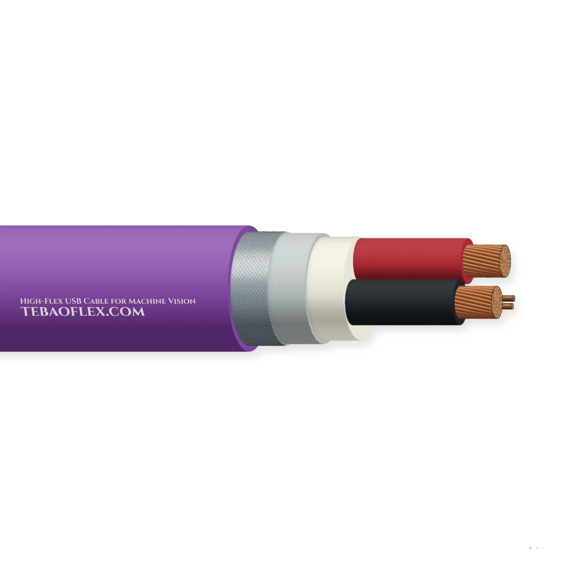 High-Flex USB Cable for Machine Vision — horizontal cutaway