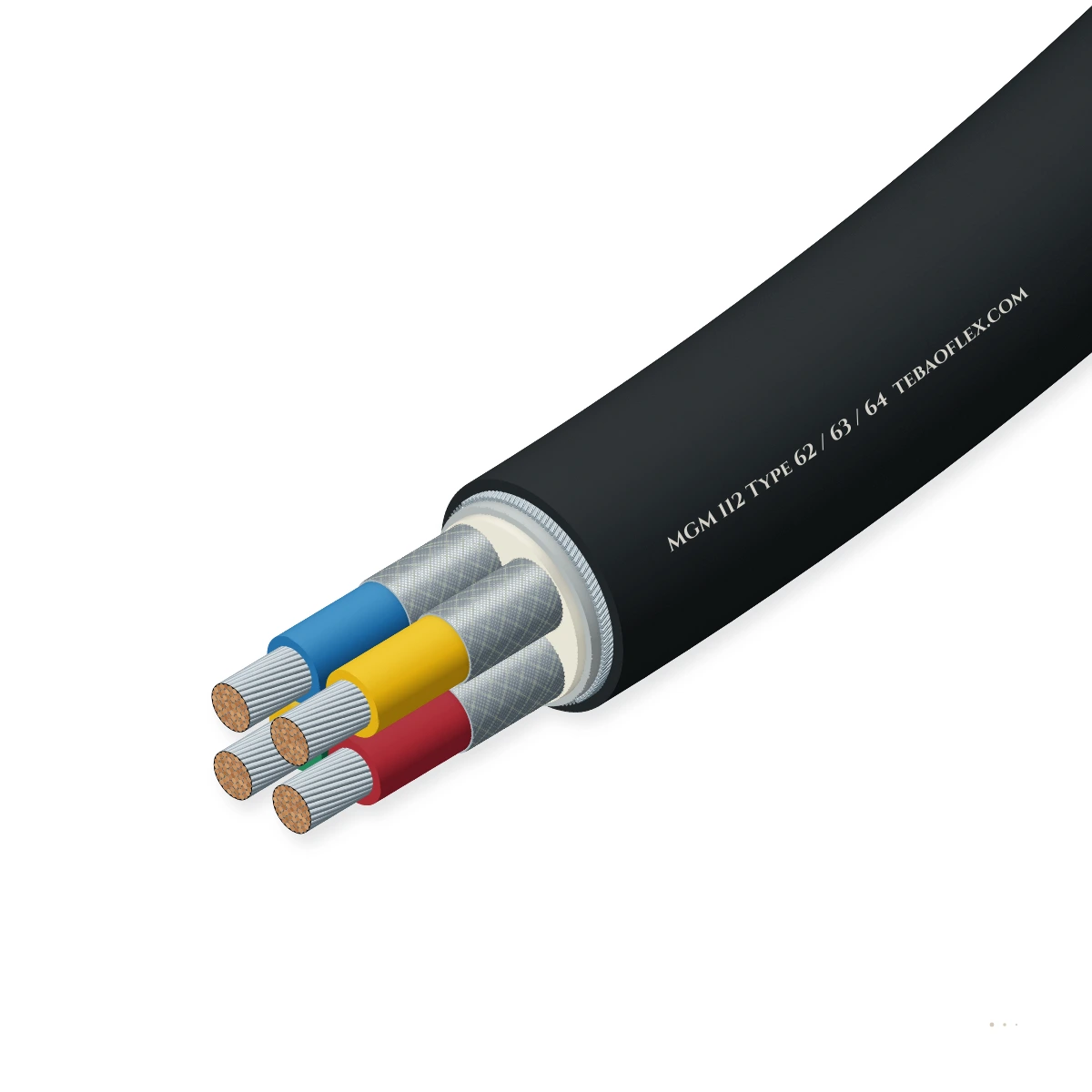 MGM 112 Type 62 / 63 / 64 MGM 112 Two- to Four-Core Screened Armoured Cable side view
