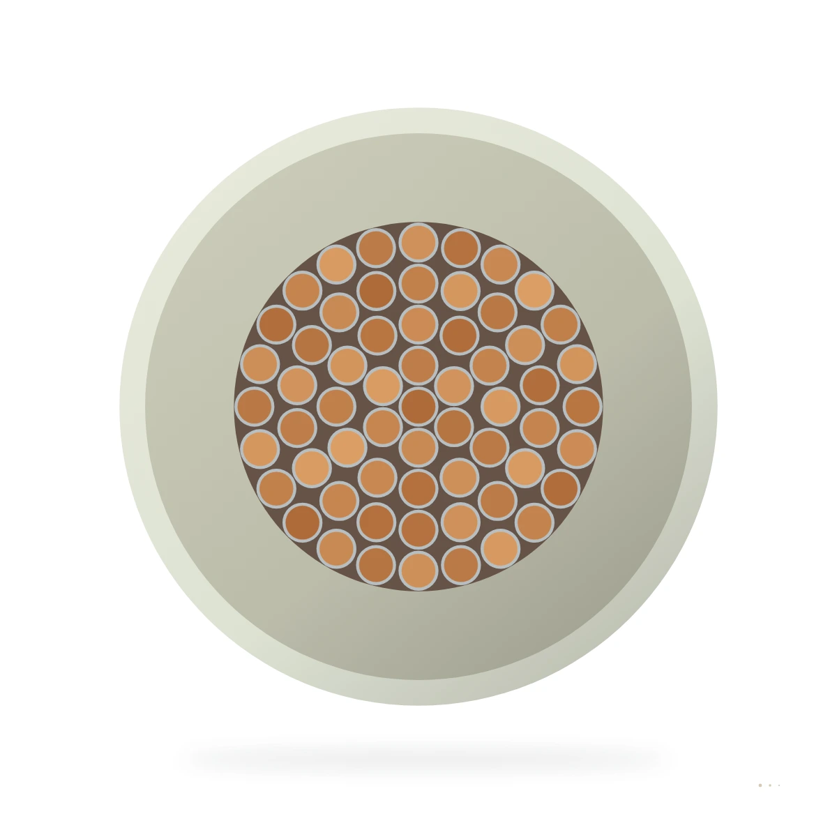 Mica Glass High Temperature Wire — end cross section