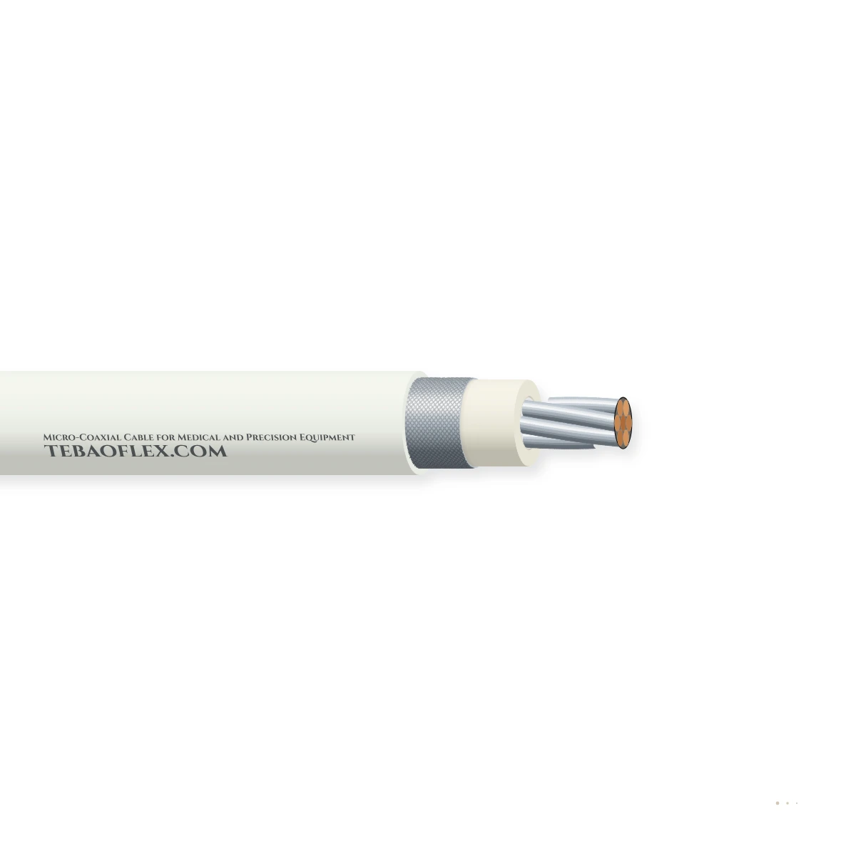 Micro-Coaxial Cable for Medical and Precision Equipment — horizontal cutaway