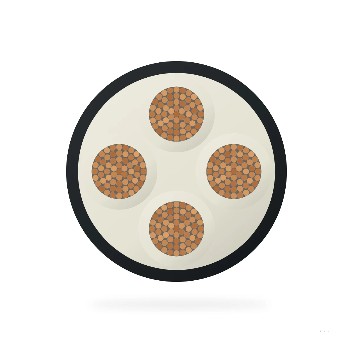 MIL-DTL-3432 / M3432 Military Flexible Caucho Potencia Cable – sección transversal