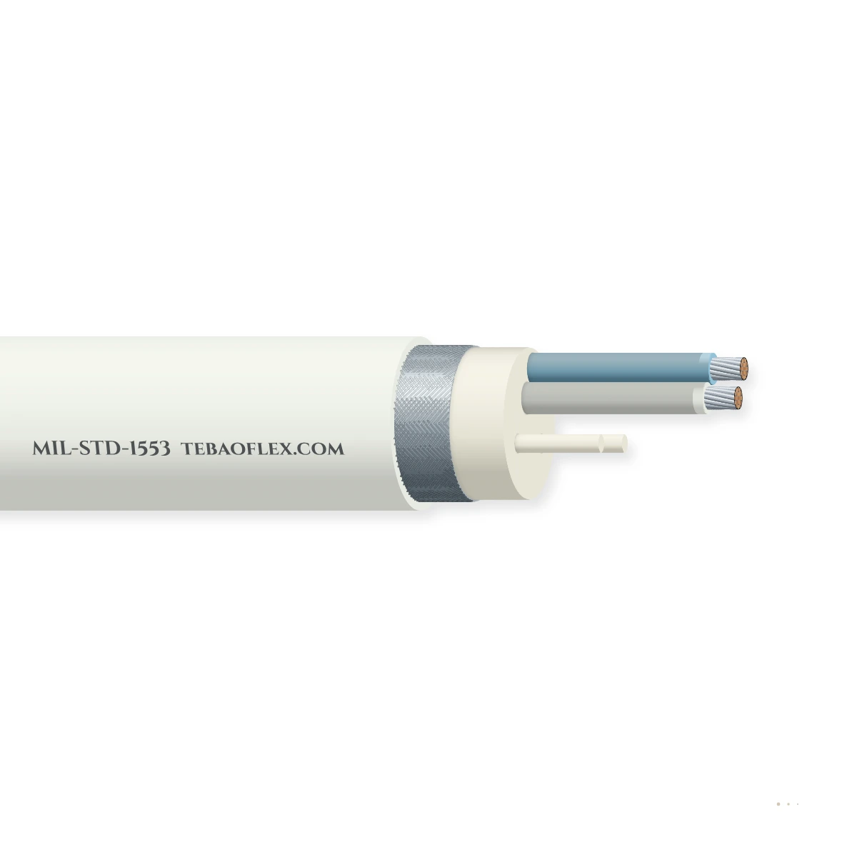 MIL-STD-1553 78 Ohm Twinaxial Avionics Command & Telemetría Datos – vista lateral