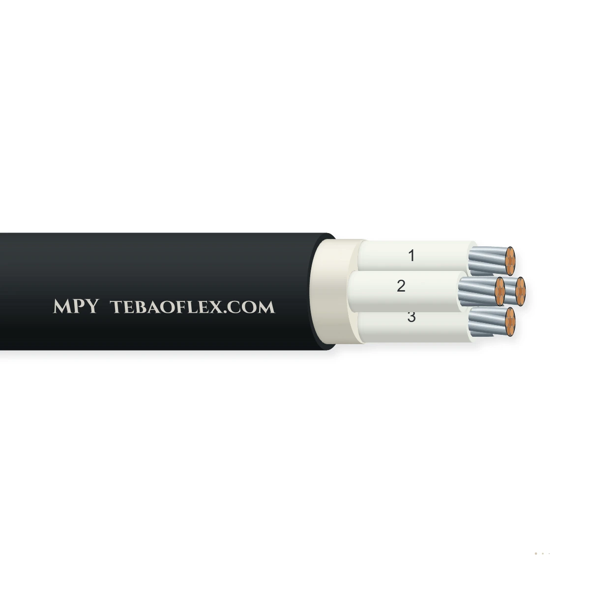MPY A bordo de buques Cable de control – vista lateral