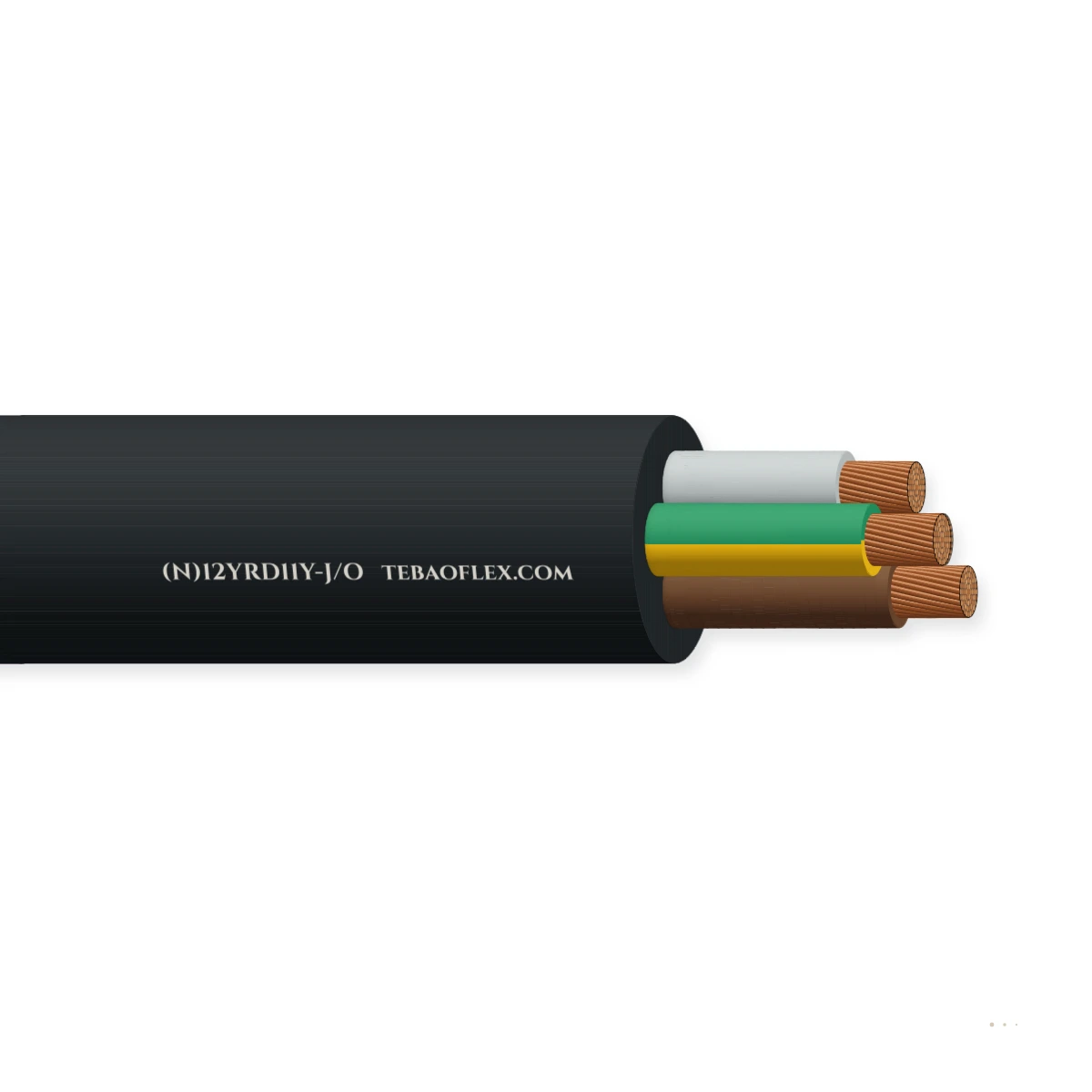 Cable PUR libre de halógenos para cadena portacables y festón (N)12YRD11Y-J/O – vista lateral