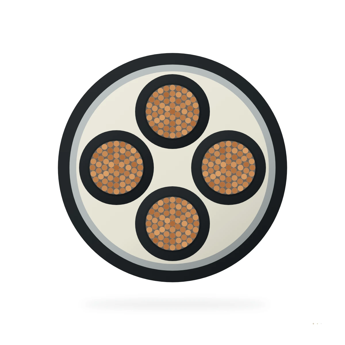 (N)TS-TGSH 3.6-6 kV Minería Cable de arrastre – sección transversal