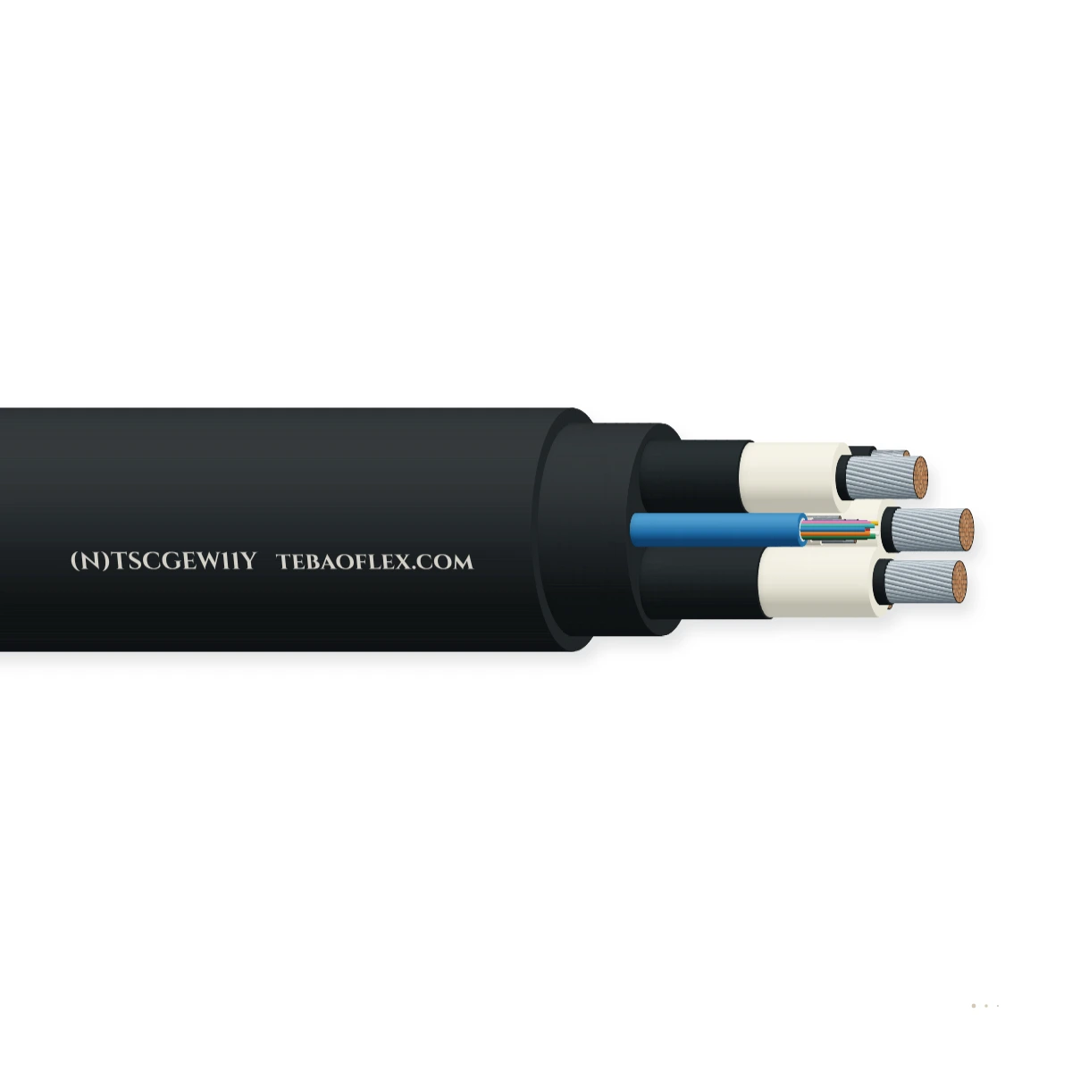Cable de suministro eléctrico desde tierra para buques (N)TSCGEW11Y 6/10 kV – vista lateral