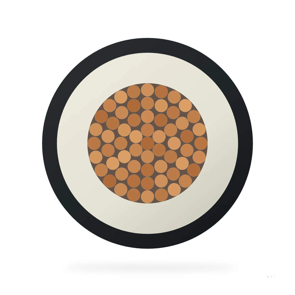 Cable unipolar de goma flexible — NSGAFÖU 1.8/3 kV – sección transversal