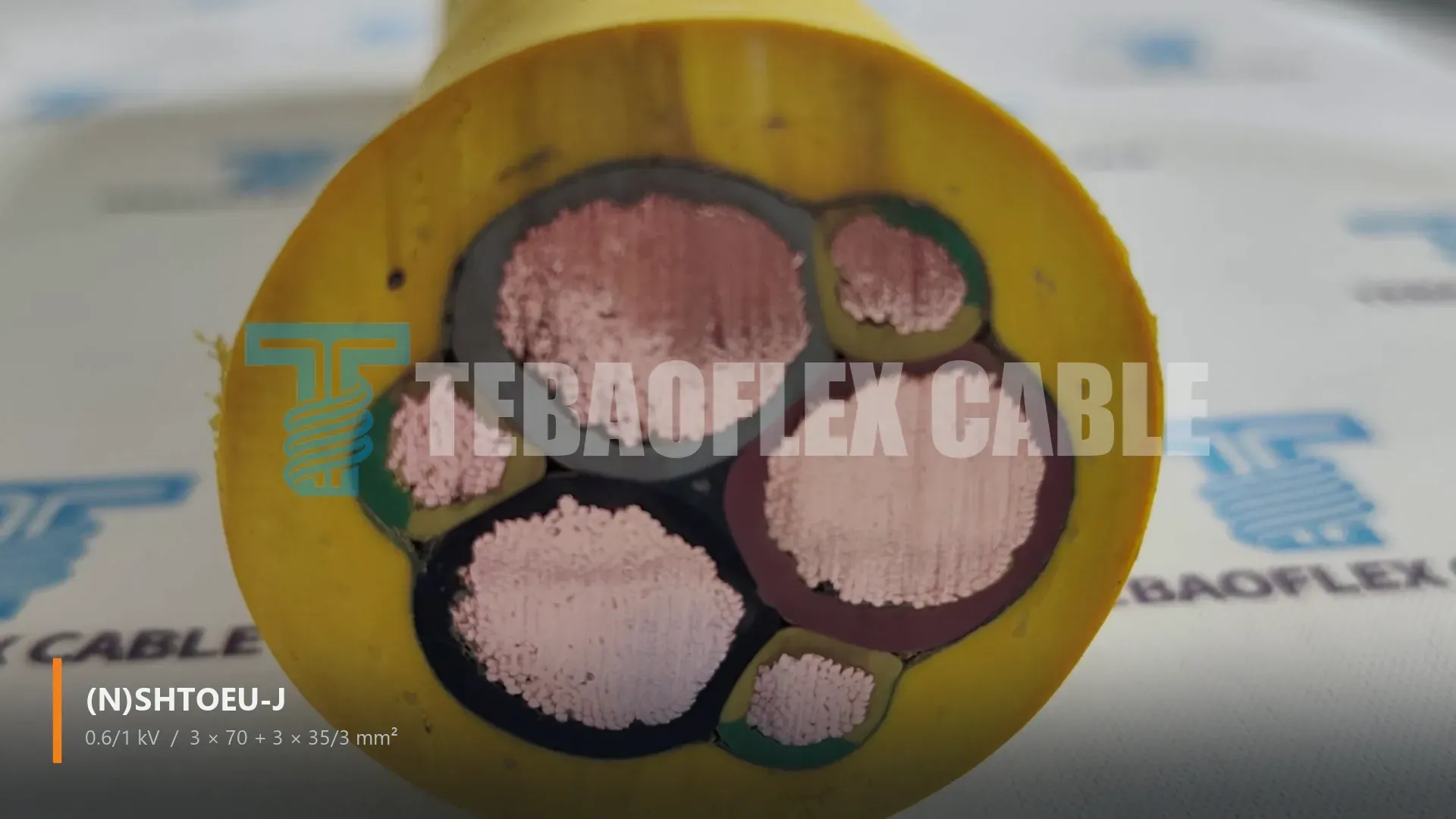 (N)SHTÖU-J 3 × 70 + 3 × 35/3 Reeling Cable for Tethered Underground LHDs