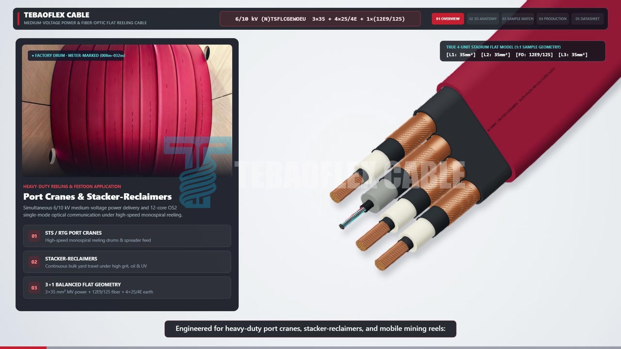 6/10 kV Flat Reeling Cable (N)TSFLCGEWOEU: Video Walkthrough