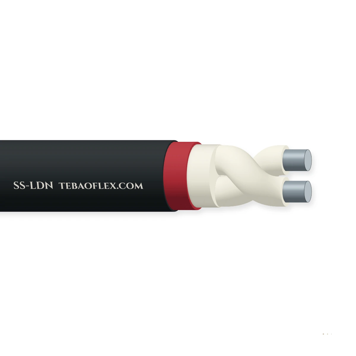 SS-LDN Nailon-Con cubierta Linear Calor Detección Cable – vista lateral