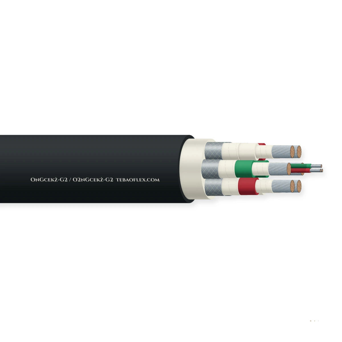 OnGcekż- G2 / O2nGcekż- G2 Apantallado Minería Caucho Cable con – vista lateral