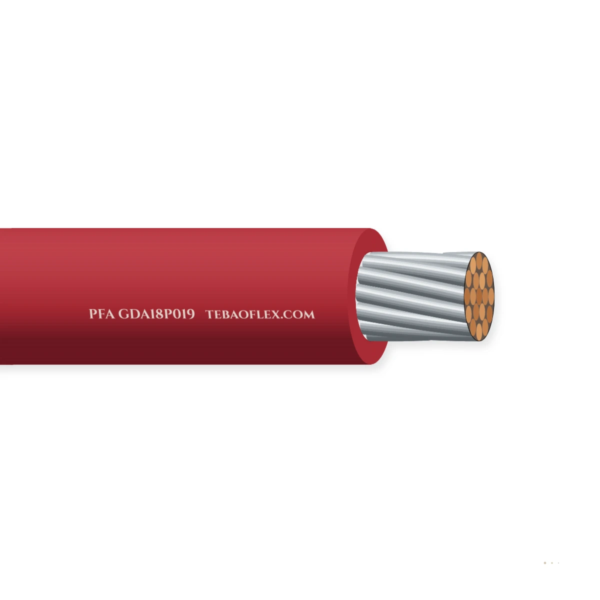 PFA High Temperature Wire — horizontal cutaway