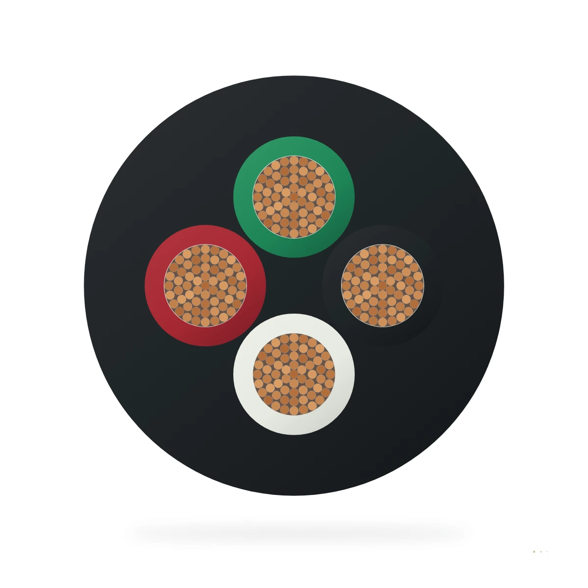 PNCT / 2PNCT / 3PNCT Cable cabtyre de caucho 2PNCT / 3PNCT 600 V – sección transversal