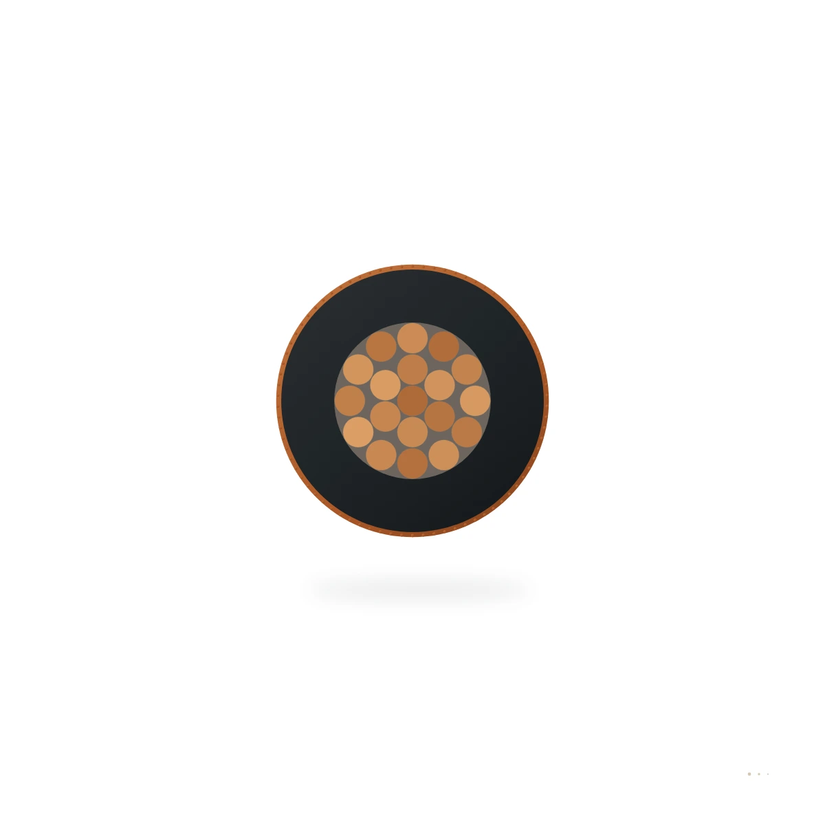 PolyK Cable- F002 PVDF Piezoelectric Coaxial Traffic Axle-Peso – sección transversal