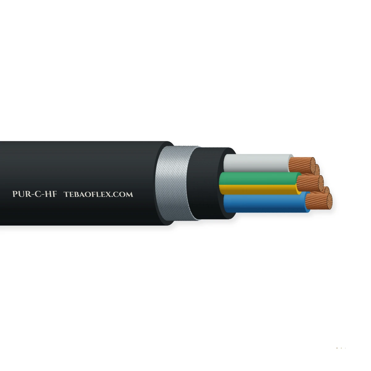 Cable para cadena portacables y festón EMC apantallado PUR PUR-C-HF – vista lateral