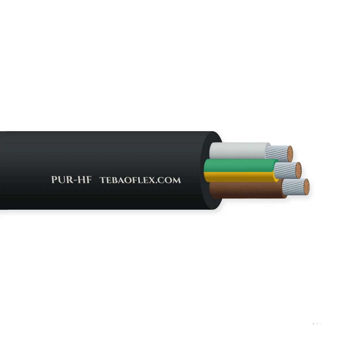 Cable PUR libre de halógenos para festón y cadenas portacables PUR-HF – vista lateral