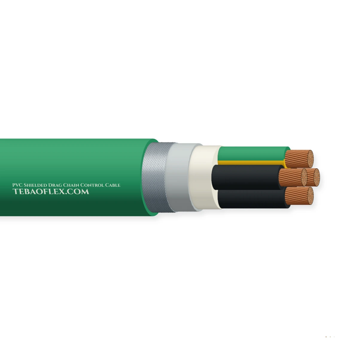 PVC Shielded Drag Chain Control Cable — horizontal cutaway