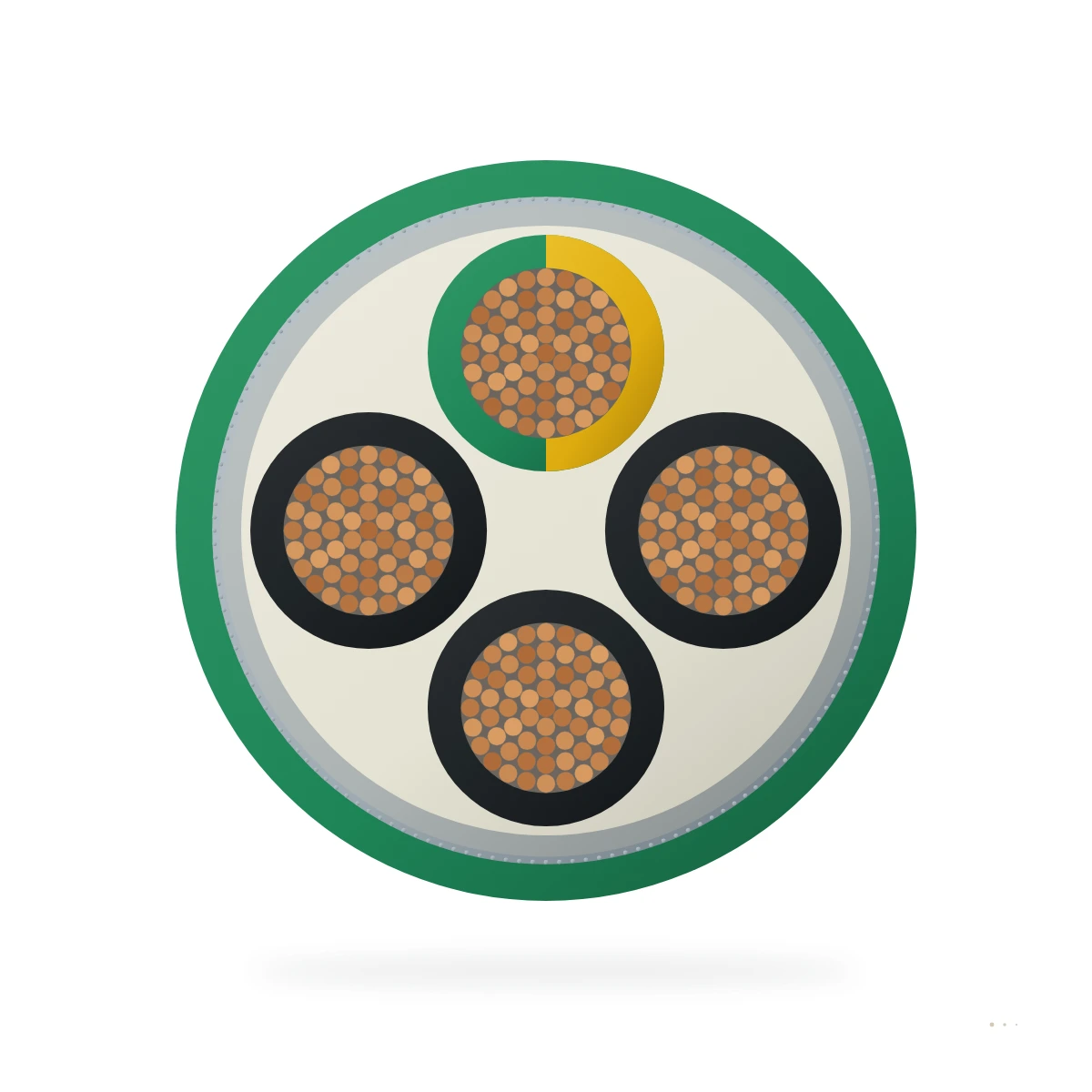 PVC Shielded Drag Chain Control Cable — cable cross-section
