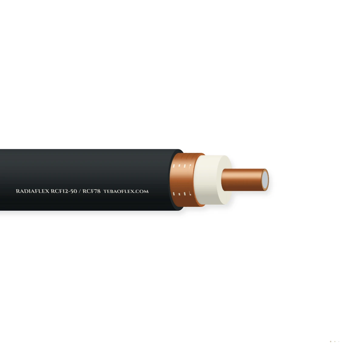 RADIAFLEX RCF12-50 / RCF78 Radiating Leaky Alimentador Cable – vista lateral