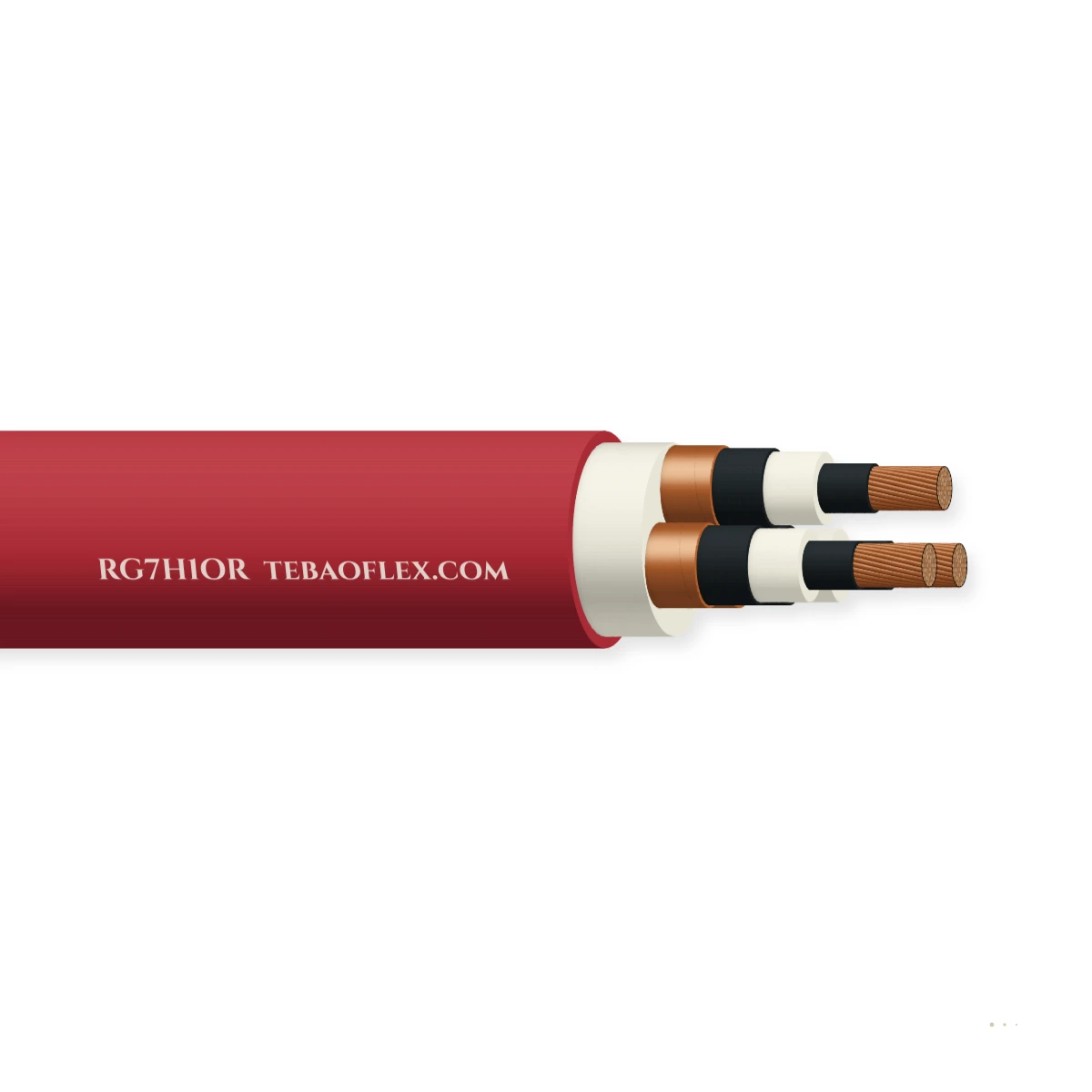 RG7H1OR Tripolar HEPR-Aislado MV Cable – vista lateral