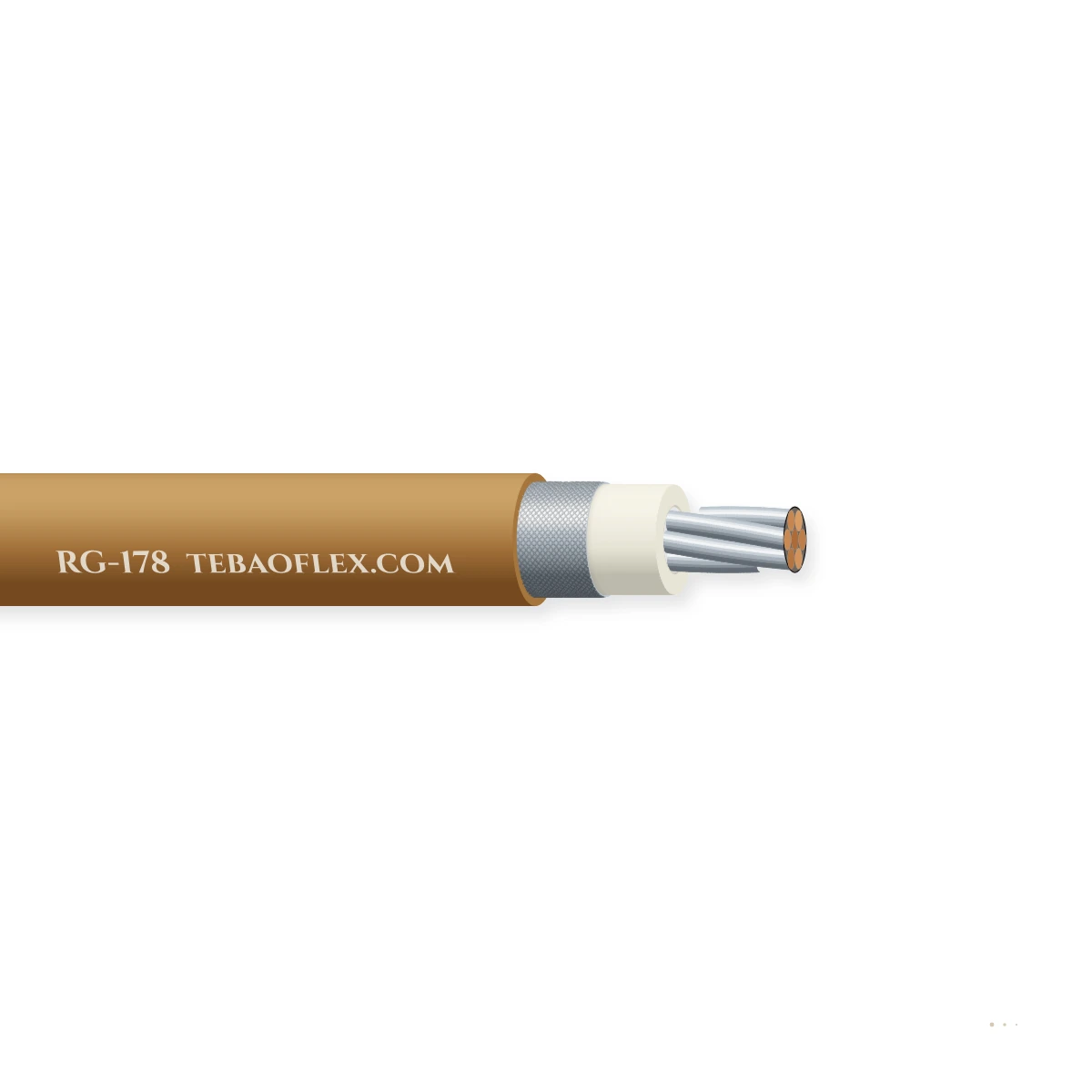 Modelo RG-178 Miniature Coaxial Cable – vista lateral